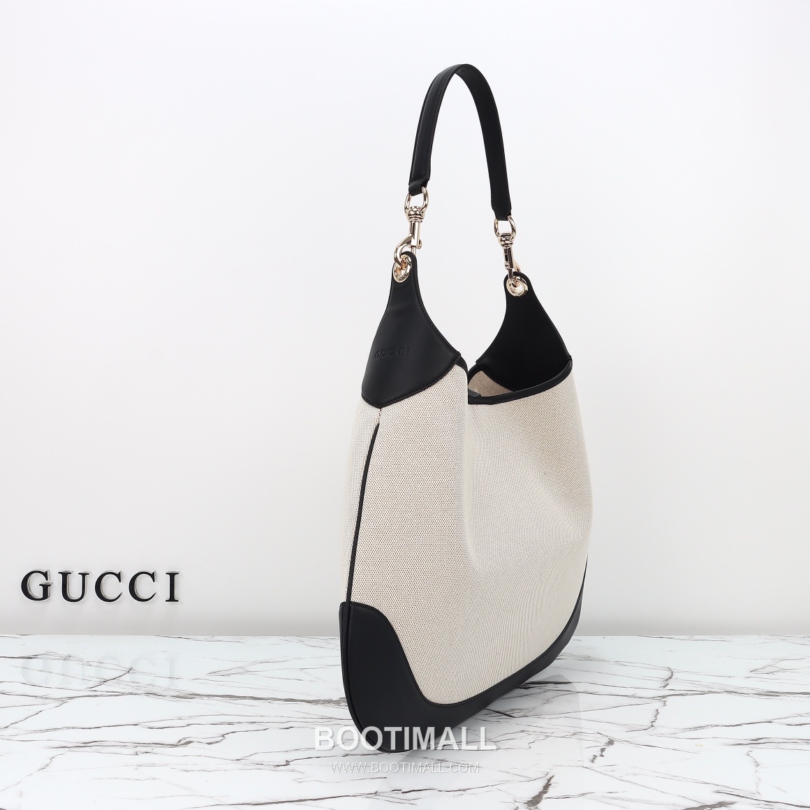 Gucci Canvas Tote Canvas with Leather Trim Beige Tote Bag 구찌 캔버스 토트 캔버스 및 가죽 트리밍 베이지 토트백 49cm 3