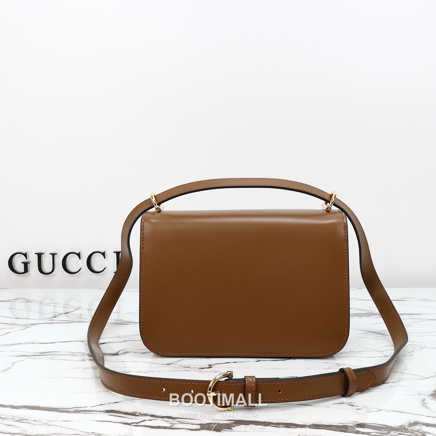 Gucci Leather Shoulder Bag Grained Calfskin Brown 구찌 레더 숄더백 그레인드 카프스킨 브라운 22.5cm 3