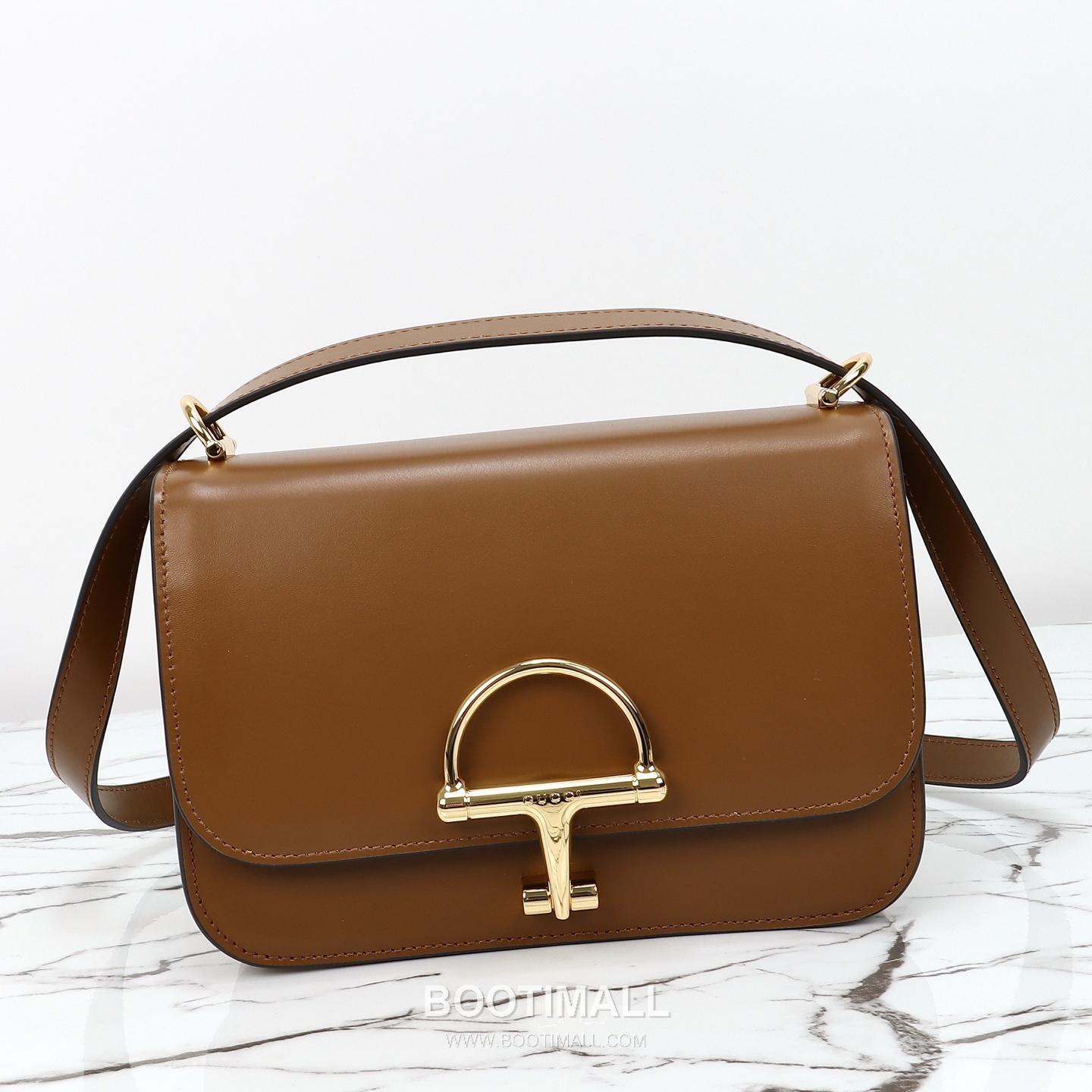 Gucci Leather Shoulder Bag Grained Calfskin Brown 구찌 레더 숄더백 그레인드 카프스킨 브라운 22.5cm 4