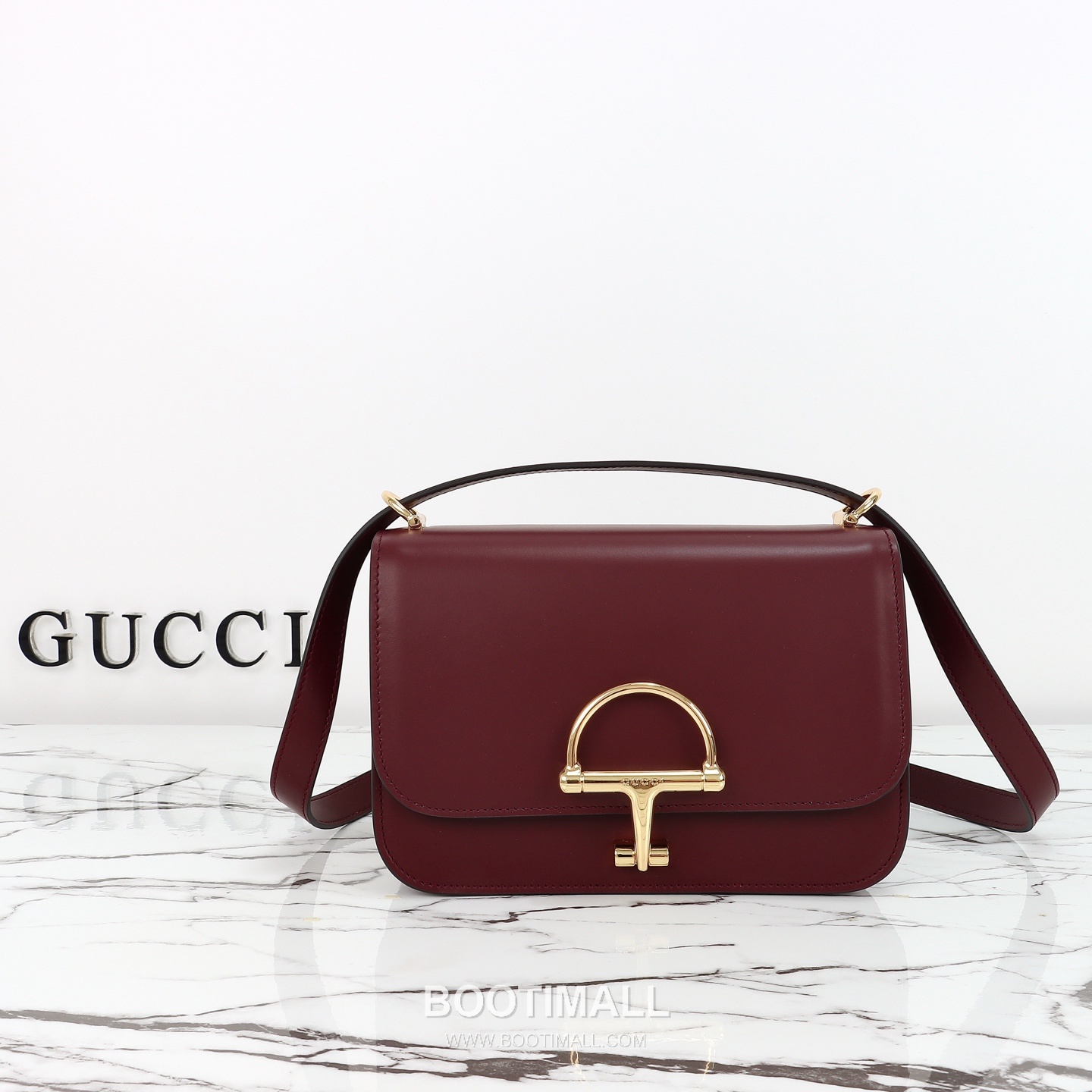 Gucci Leather Shoulder Bag Grained Calfskin Brown 구찌 레더 숄더백 그레인드 카프스킨 브라운 22.5cm 1