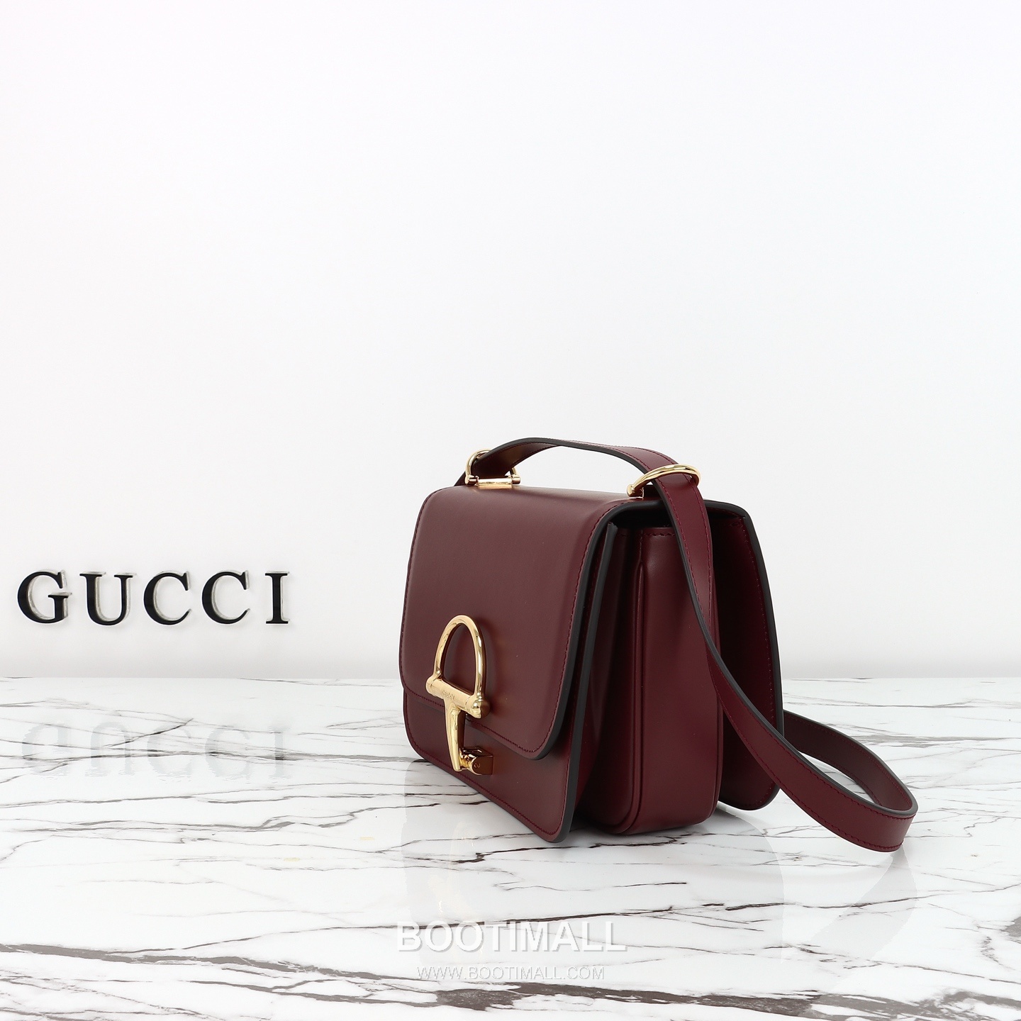 Gucci Leather Shoulder Bag Grained Calfskin Brown 구찌 레더 숄더백 그레인드 카프스킨 브라운 22.5cm 2
