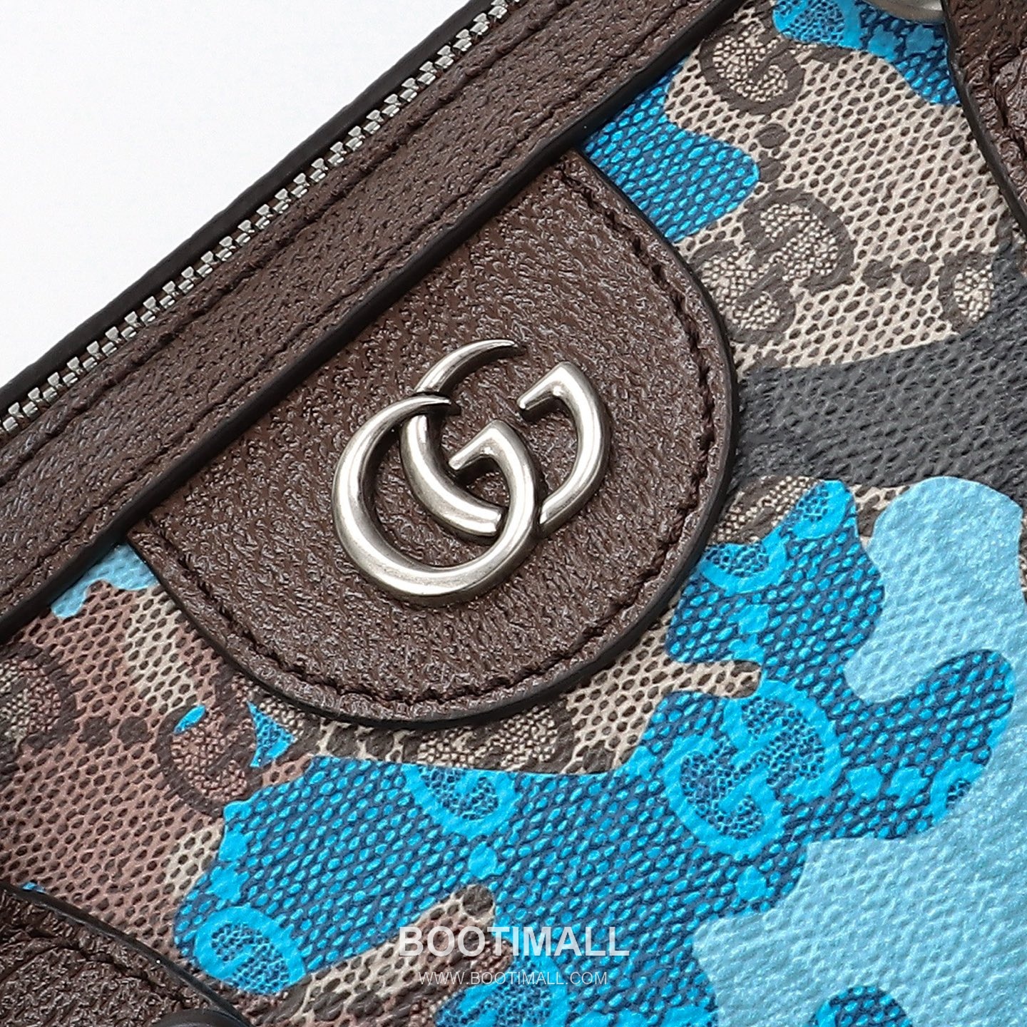 Gucci Blue Flower Tote Original Leather Blue Tote Bag 구찌 블루 플라워 토트 원산지 가죽 블루 토트백 25cm 4