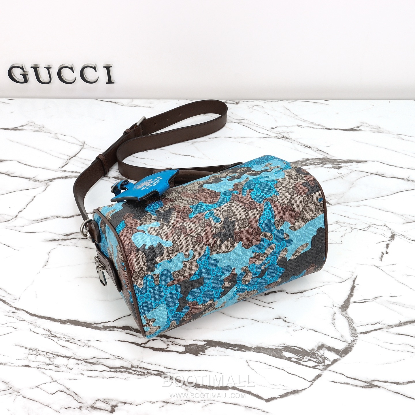 Gucci Blue Flower Tote Original Leather Blue Tote Bag 구찌 블루 플라워 토트 원산지 가죽 블루 토트백 25cm 8