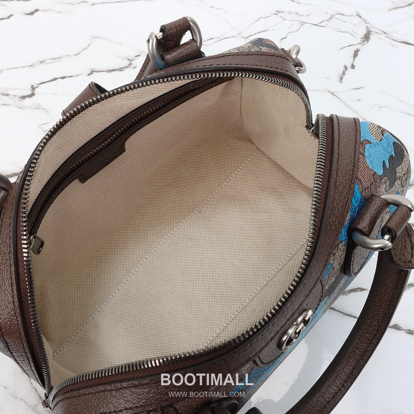 Gucci Blue Flower Tote Original Leather Blue Tote Bag 구찌 블루 플라워 토트 원산지 가죽 블루 토트백 25cm 9