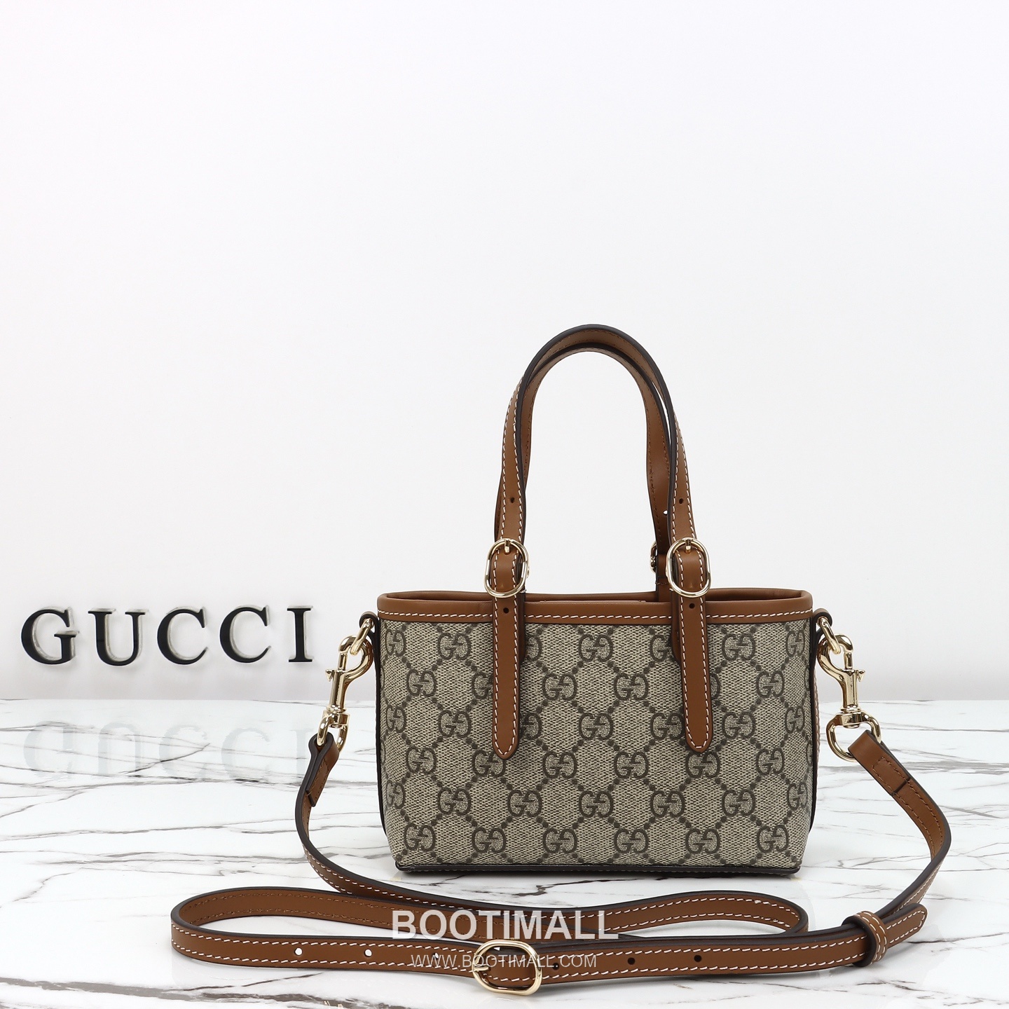 Gucci Mini Shoulder Bag Calfskin Leather Brown 구찌 미니 숄더백 송아지가죽 브라운 17.5cm 3
