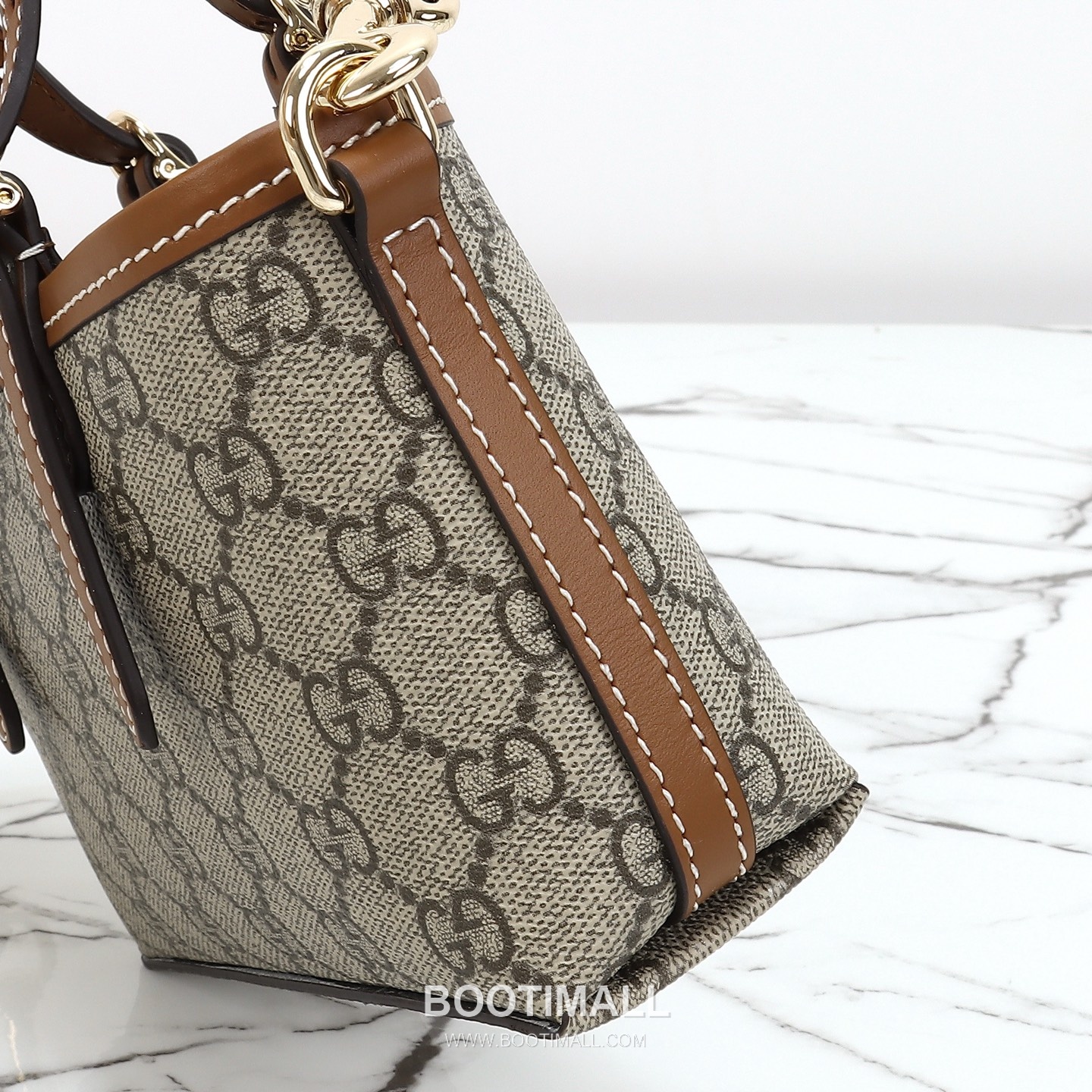 Gucci Mini Shoulder Bag Calfskin Leather Brown 구찌 미니 숄더백 송아지가죽 브라운 17.5cm 4