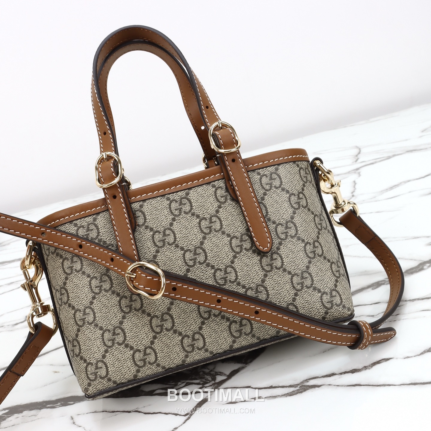 Gucci Mini Shoulder Bag Calfskin Leather Brown 구찌 미니 숄더백 송아지가죽 브라운 17.5cm 5