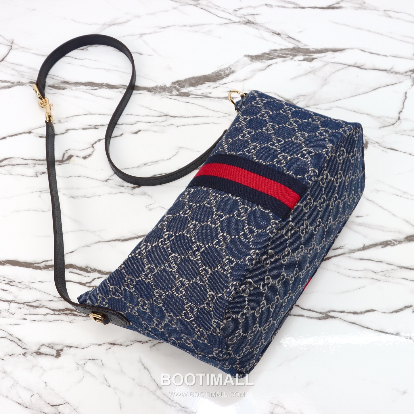 Gucci Denim Shoulder Bag Cowhide Leather Blue 구찌 데님 숄더백 소가죽 블루 27.5cm 8