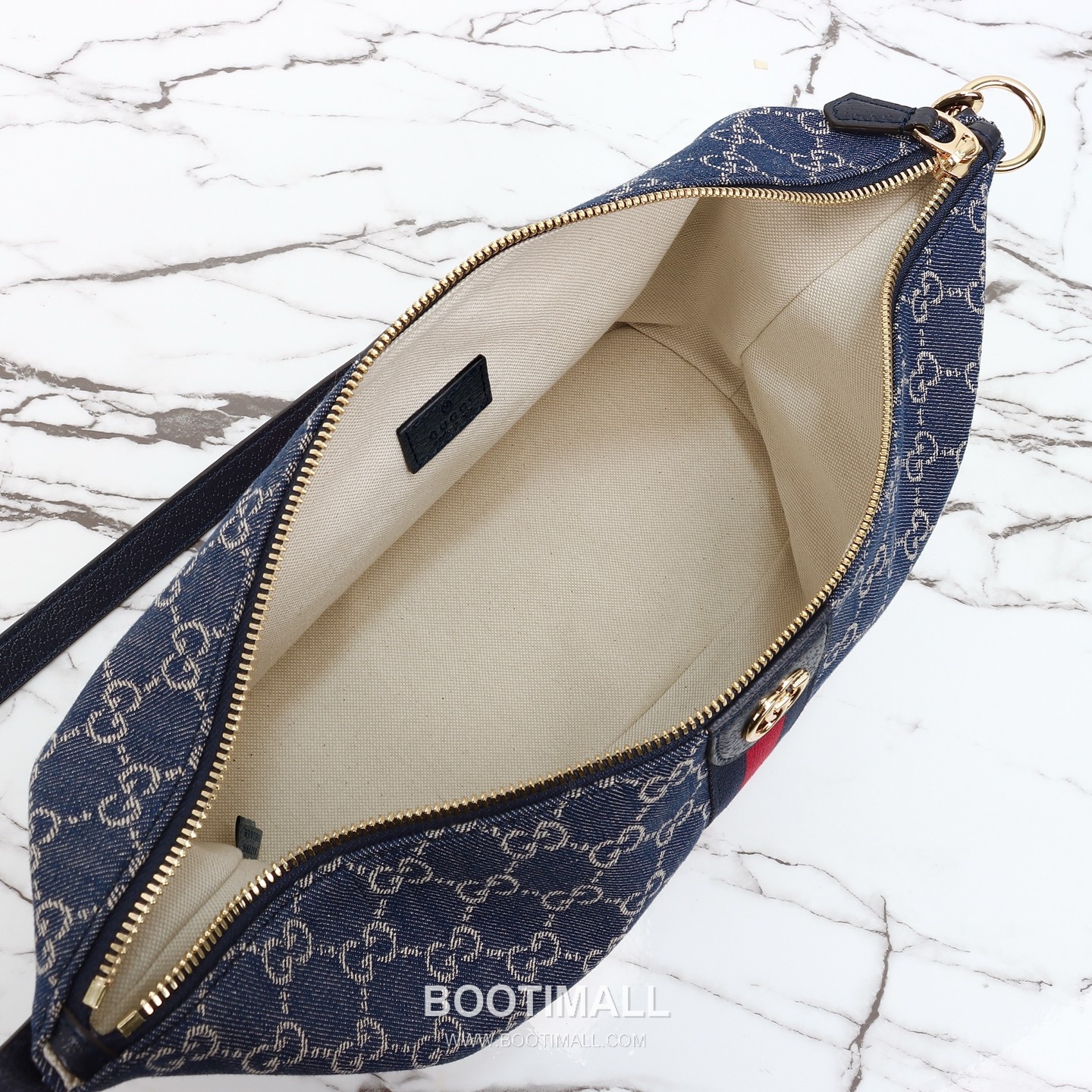 Gucci Denim Shoulder Bag Cowhide Leather Blue 구찌 데님 숄더백 소가죽 블루 27.5cm 9