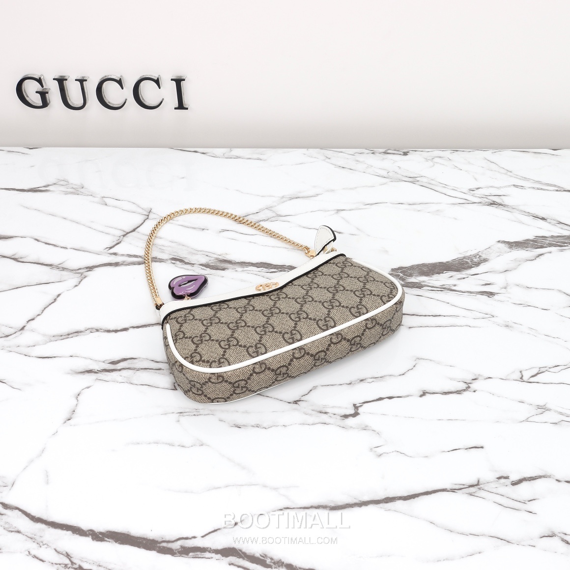 Gucci GG Canvas Shoulder Bag Canvas with Leather Trim Beige 구찌 GG 캔버스 숄더백 캔버스 및 레더 트리밍 베이지 25cm 17