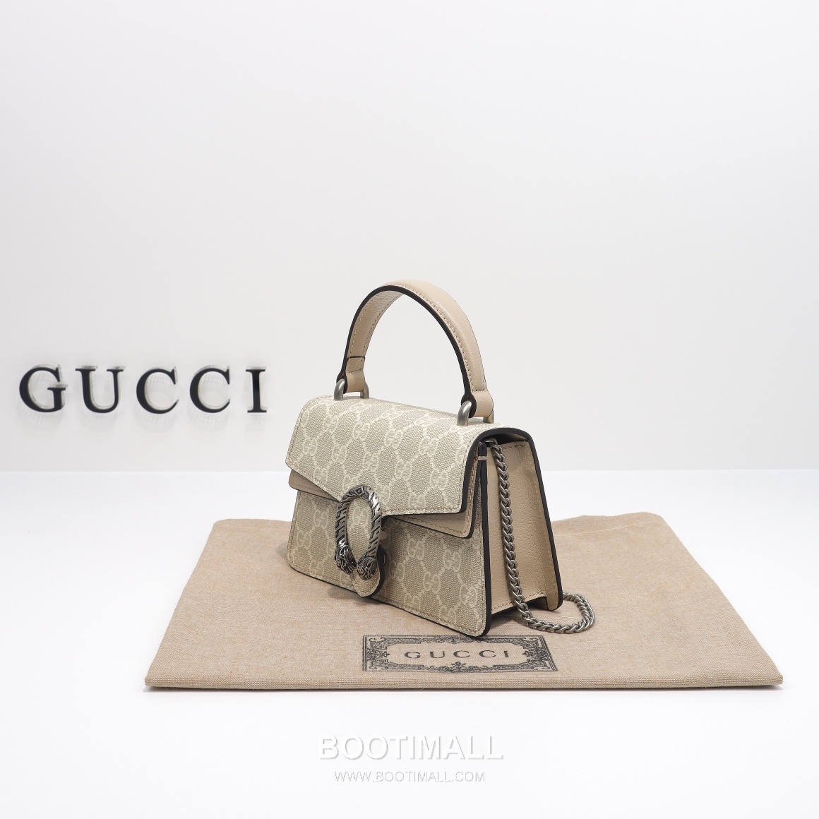 Gucci Oatmeal Mini Bag Original Leather Beige Shoulder Bag 구찌 미니 백 원장 가죽 베이지 숄더백 18cm 2