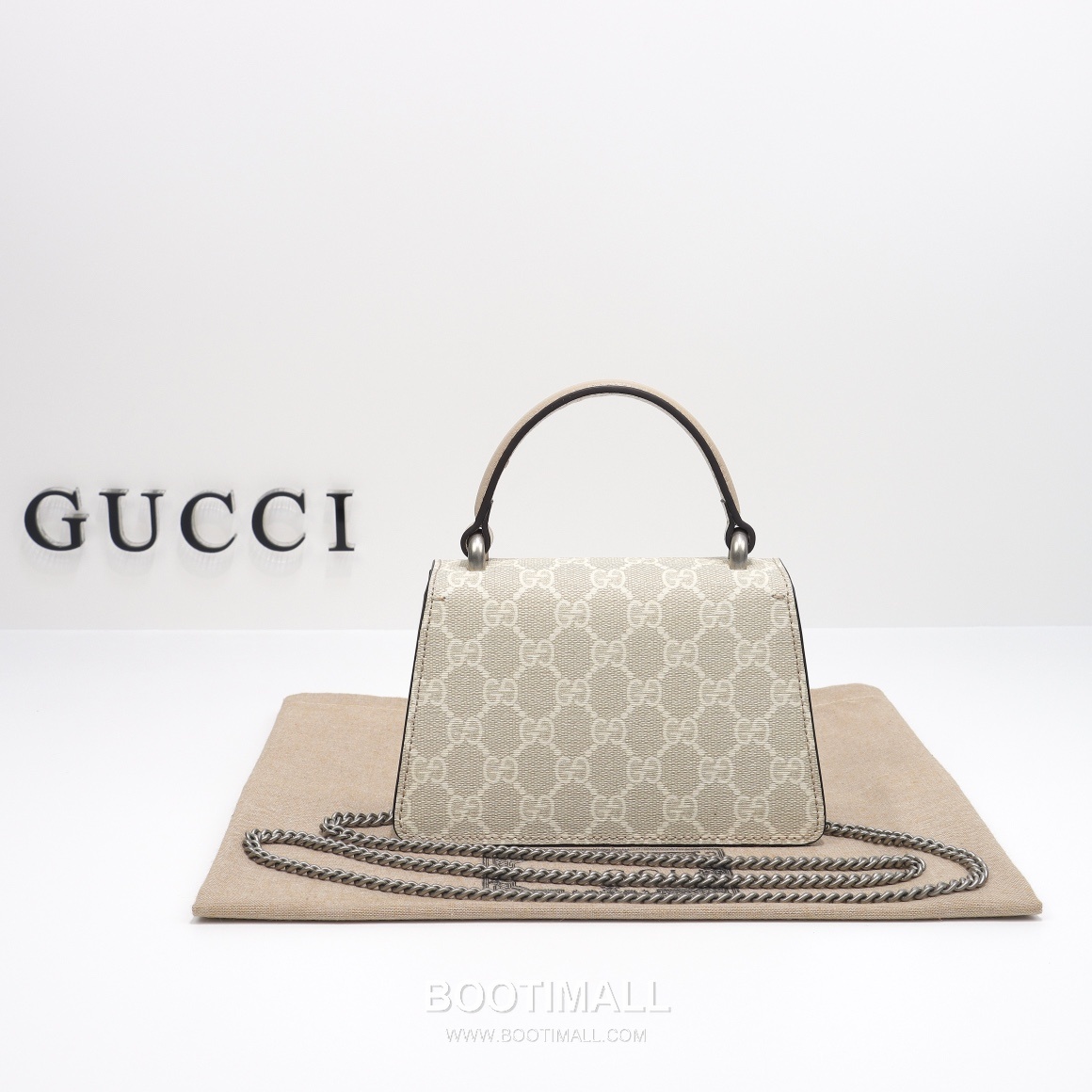 Gucci Oatmeal Mini Bag Original Leather Beige Shoulder Bag 구찌 미니 백 원장 가죽 베이지 숄더백 18cm 3