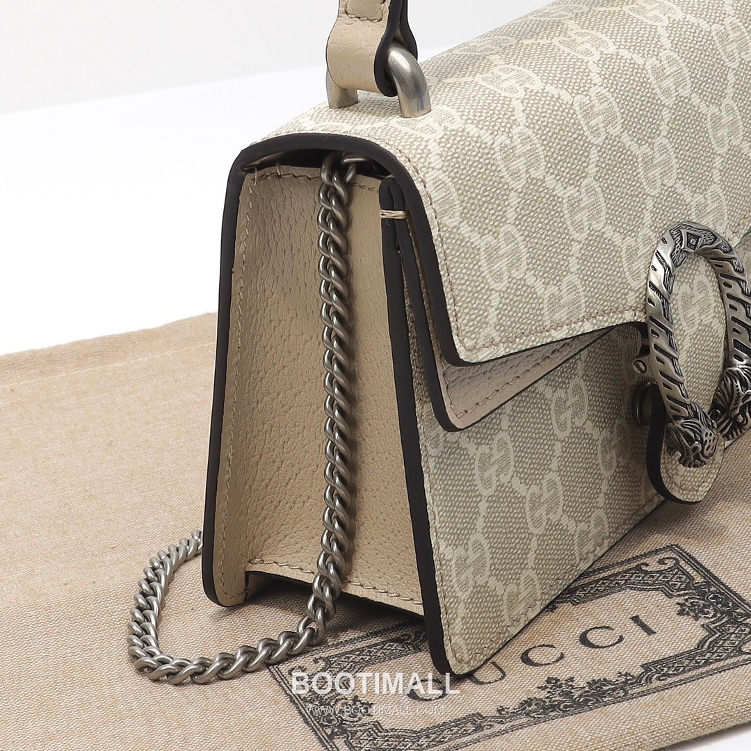 Gucci Oatmeal Mini Bag Original Leather Beige Shoulder Bag 구찌 미니 백 원장 가죽 베이지 숄더백 18cm 5