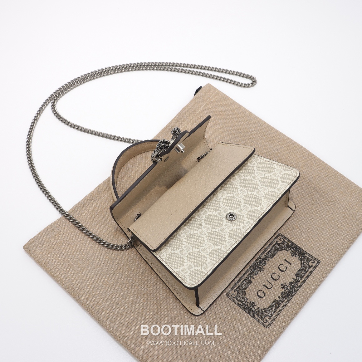 Gucci Oatmeal Mini Bag Original Leather Beige Shoulder Bag 구찌 미니 백 원장 가죽 베이지 숄더백 18cm 7