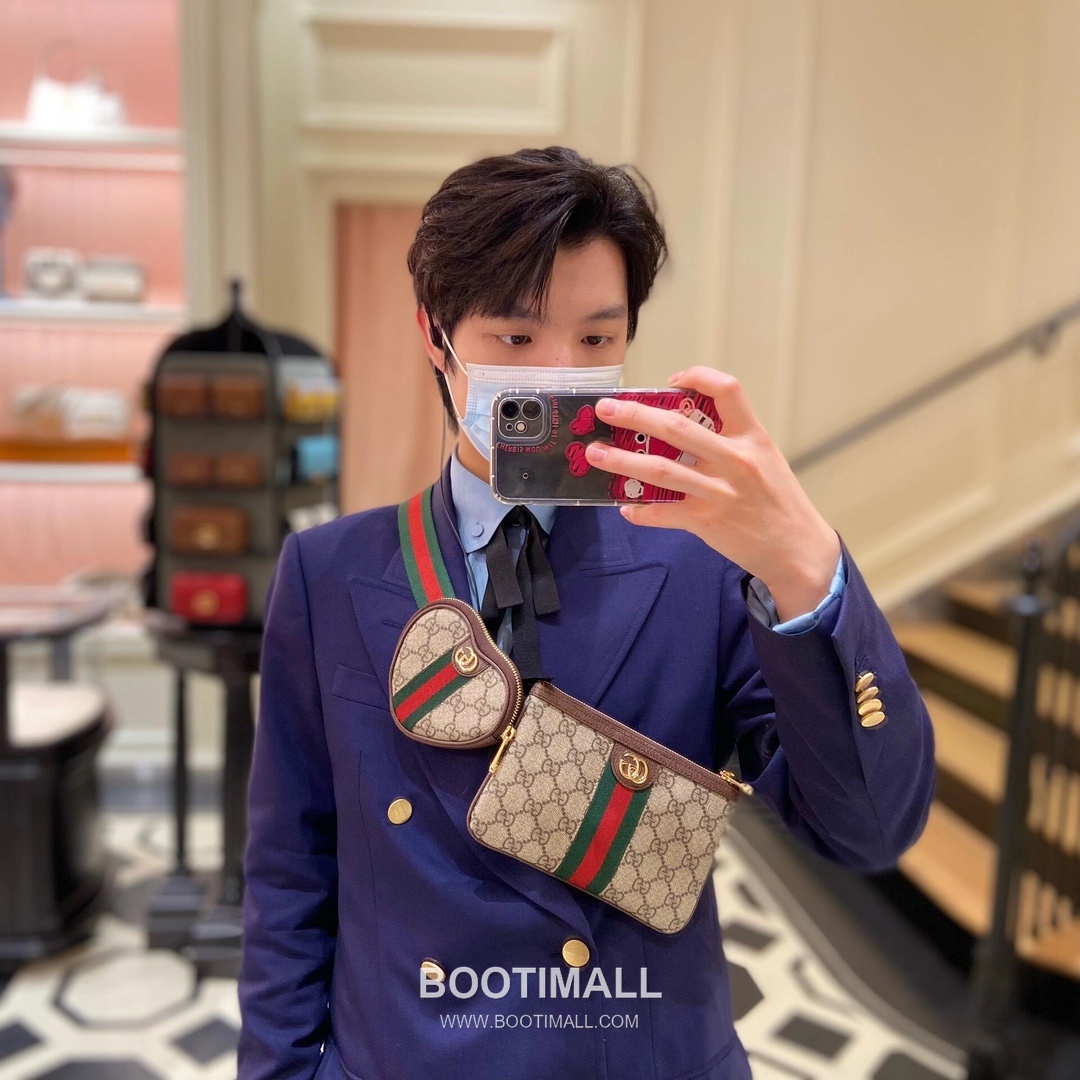 Gucci GG Belt Bag Canvas with Leather Trim Beige 구찌 GG 벨트 백 캔버스 가죽 트리밍 베이지 30cm 1