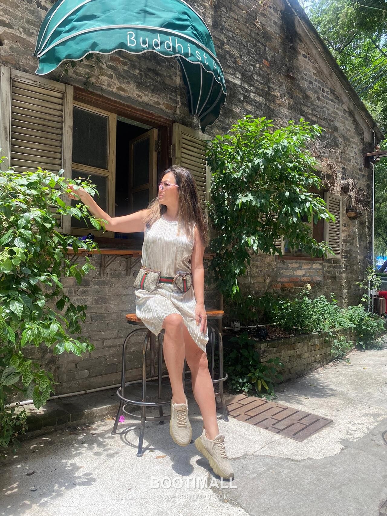 Gucci GG Belt Bag Canvas with Leather Trim Beige 구찌 GG 벨트 백 캔버스 가죽 트리밍 베이지 30cm 4