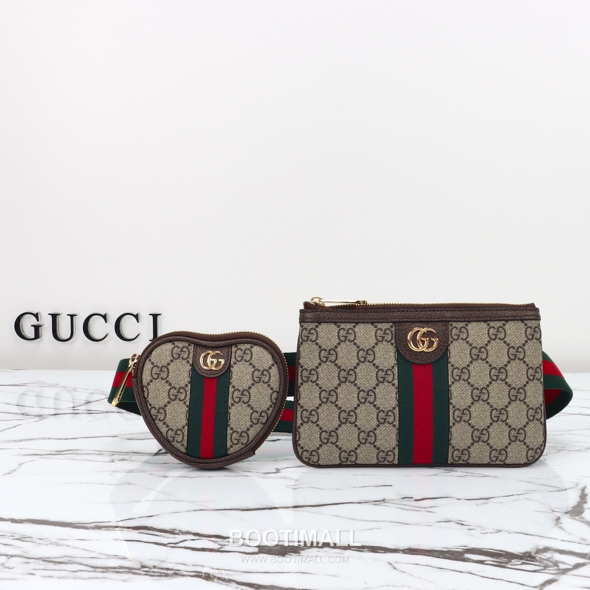 Gucci GG Belt Bag Canvas with Leather Trim Beige 구찌 GG 벨트 백 캔버스 가죽 트리밍 베이지 30cm 6