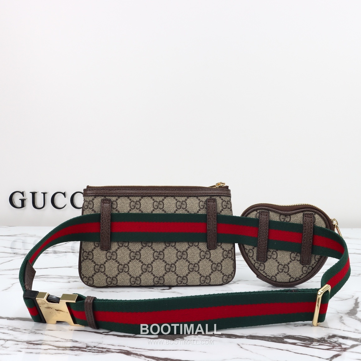 Gucci GG Belt Bag Canvas with Leather Trim Beige 구찌 GG 벨트 백 캔버스 가죽 트리밍 베이지 30cm 8