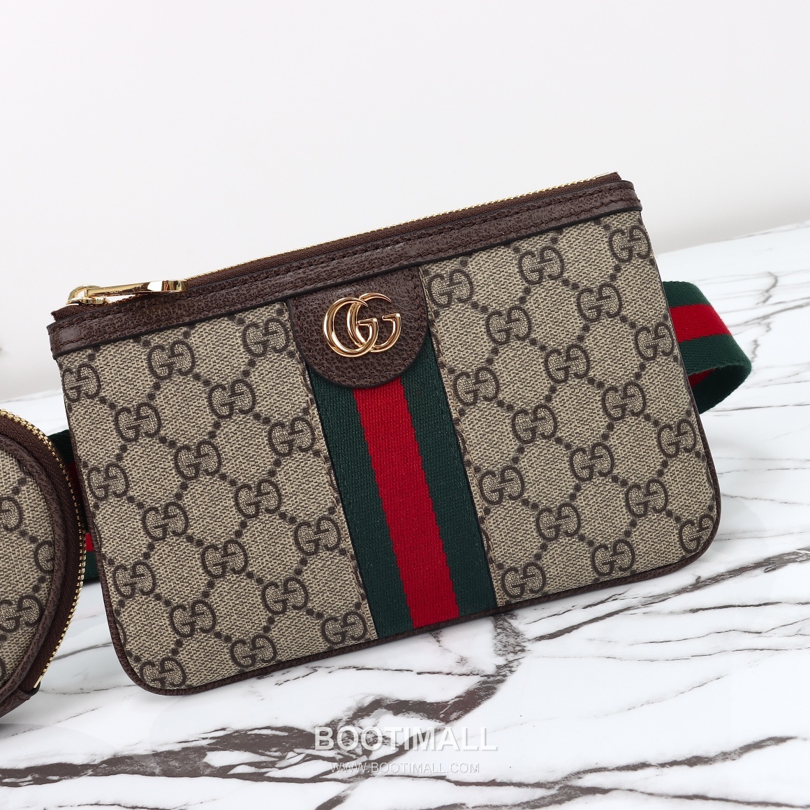 Gucci GG Belt Bag Canvas with Leather Trim Beige 구찌 GG 벨트 백 캔버스 가죽 트리밍 베이지 30cm 9