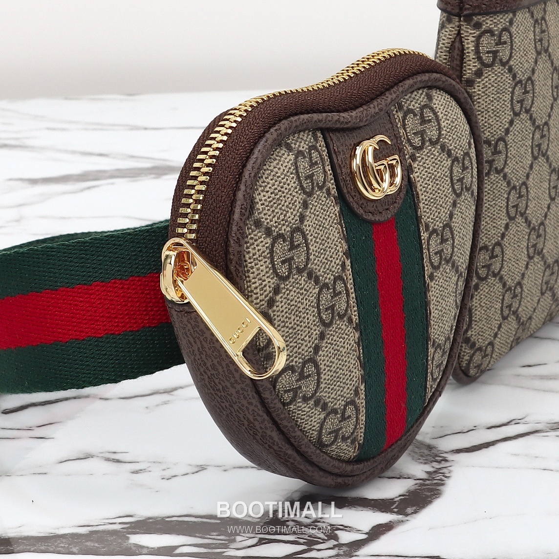 Gucci GG Belt Bag Canvas with Leather Trim Beige 구찌 GG 벨트 백 캔버스 가죽 트리밍 베이지 30cm 10