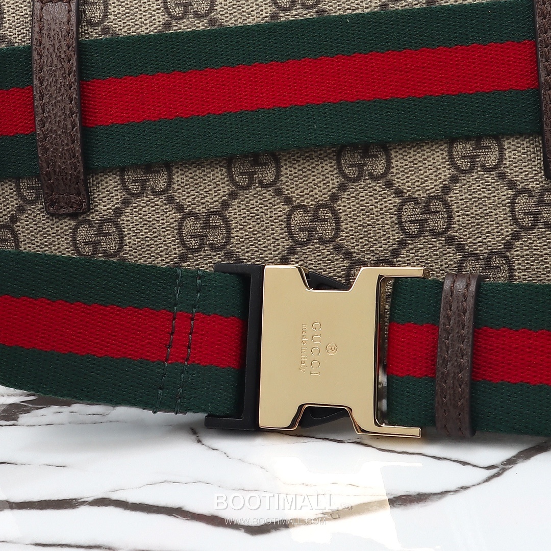 Gucci GG Belt Bag Canvas with Leather Trim Beige 구찌 GG 벨트 백 캔버스 가죽 트리밍 베이지 30cm 11