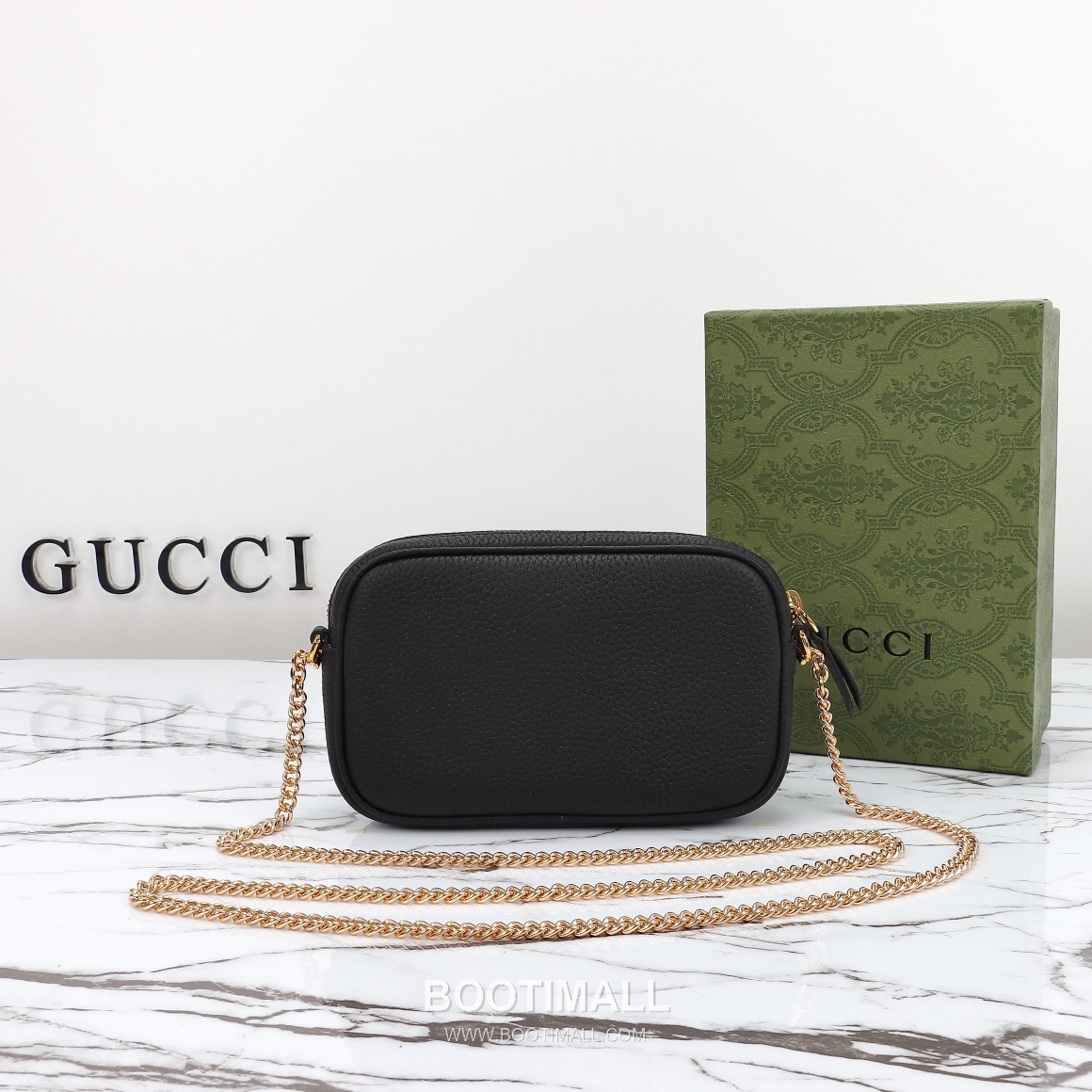 Gucci Mini Shoulder Bag Calfskin Leather Green 구찌 미니 숄더백 카프스킨 가죽 그린 18.5cm 3