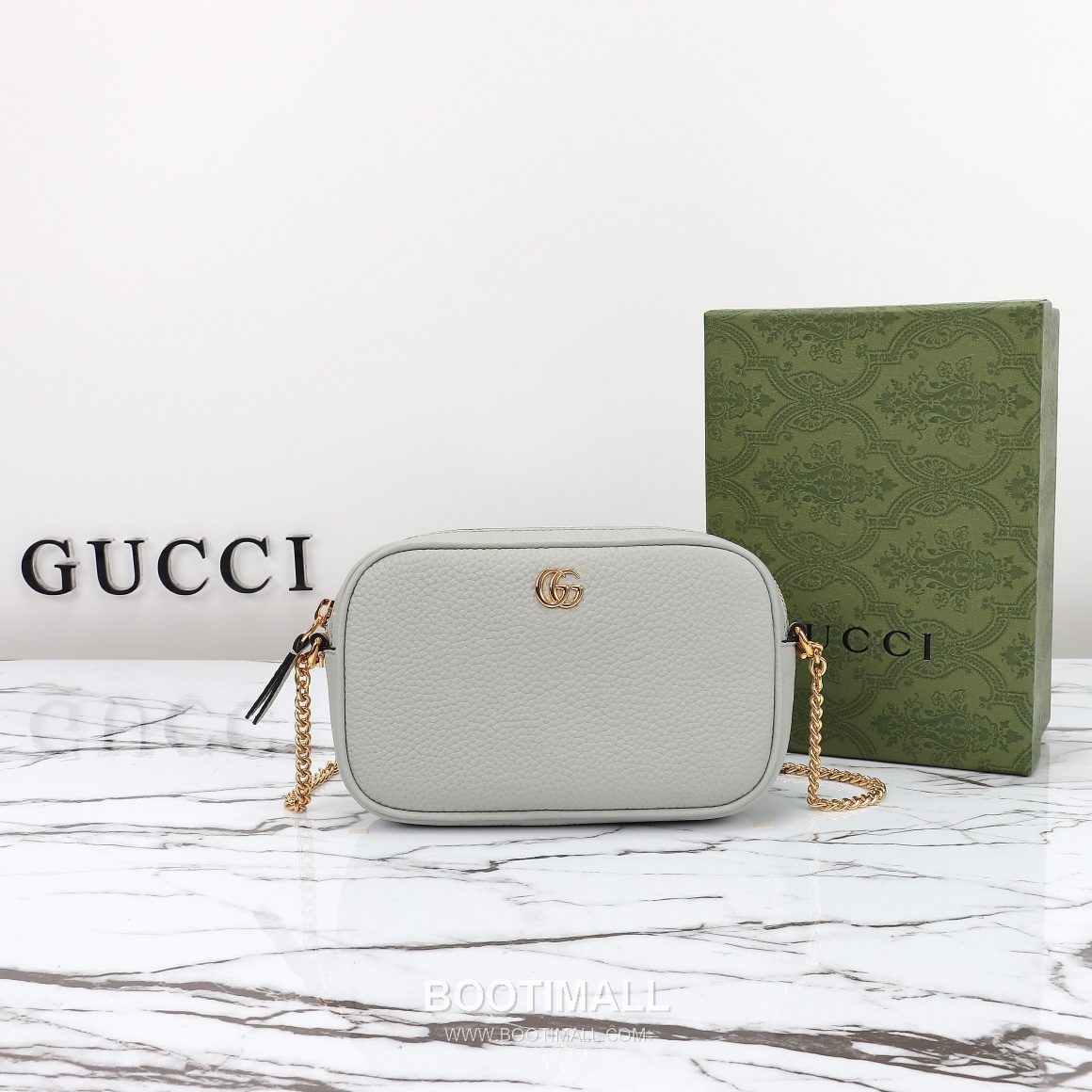 Gucci Mini Crossbody Leather Gray Crossbody Bag 구찌 미니 크로스바디 가죽 그레이 크로스백 18.5cm 1