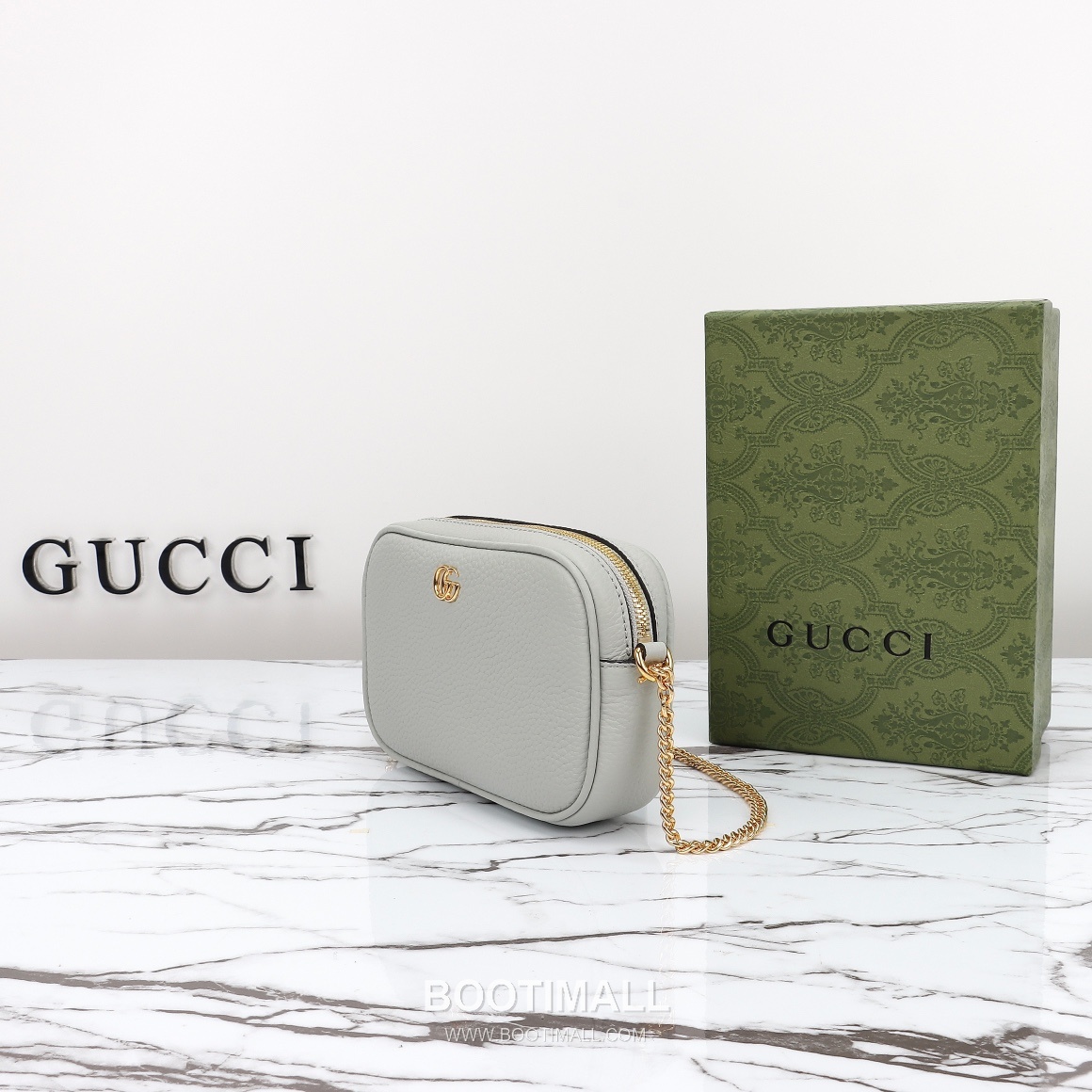 Gucci Mini Crossbody Leather Gray Crossbody Bag 구찌 미니 크로스바디 가죽 그레이 크로스백 18.5cm 2
