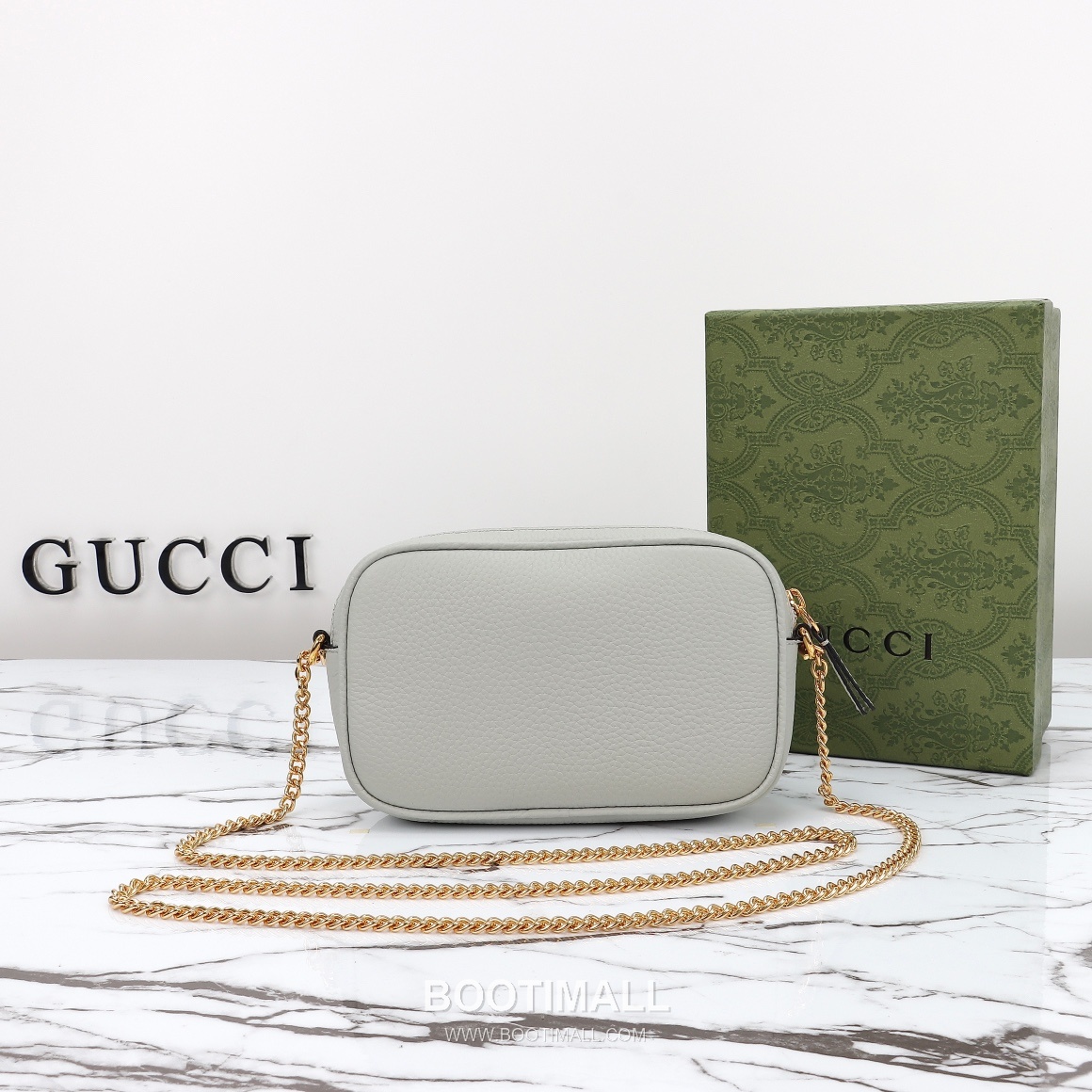 Gucci Mini Crossbody Leather Gray Crossbody Bag 구찌 미니 크로스바디 가죽 그레이 크로스백 18.5cm 3