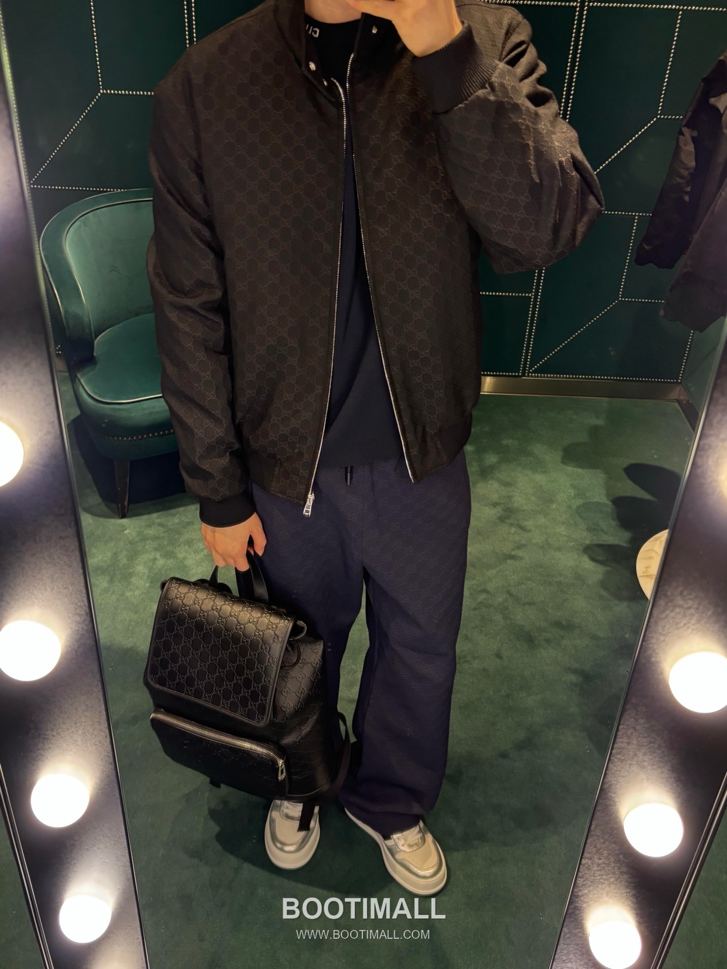 Gucci GG Embossed Backpack Leather Black 구찌 GG 엠보스 백팩 가죽 블랙 42cm 7