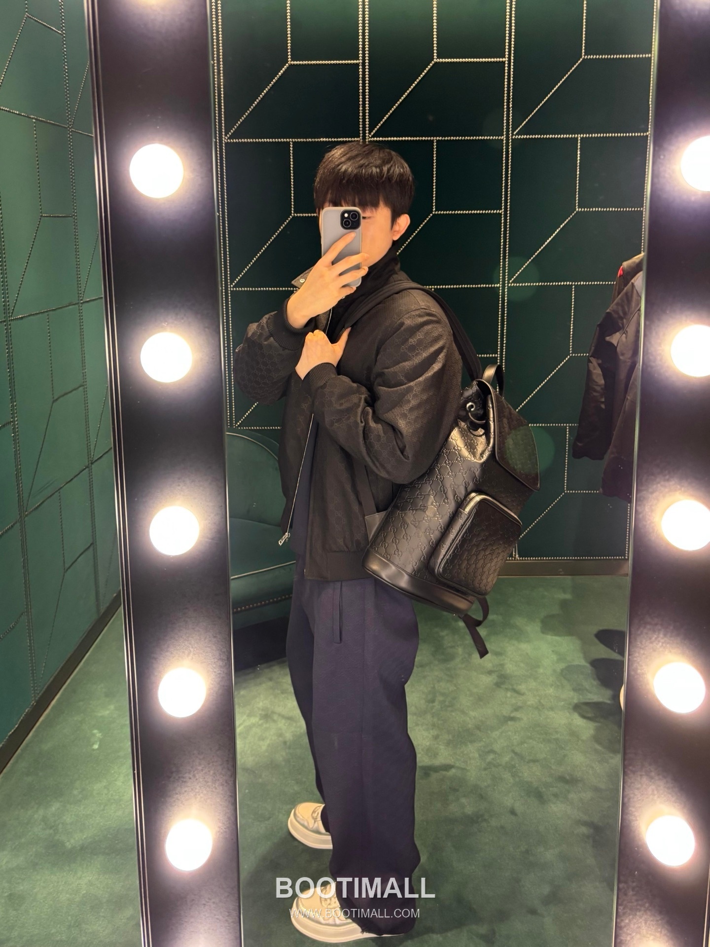 Gucci GG Embossed Backpack Leather Black 구찌 GG 엠보스 백팩 가죽 블랙 42cm 8