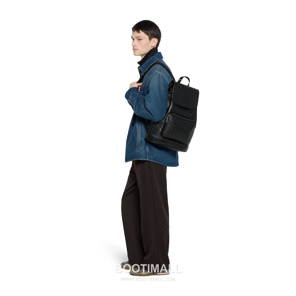 Gucci GG Embossed Backpack Leather Black 구찌 GG 엠보스 백팩 가죽 블랙 42cm 9