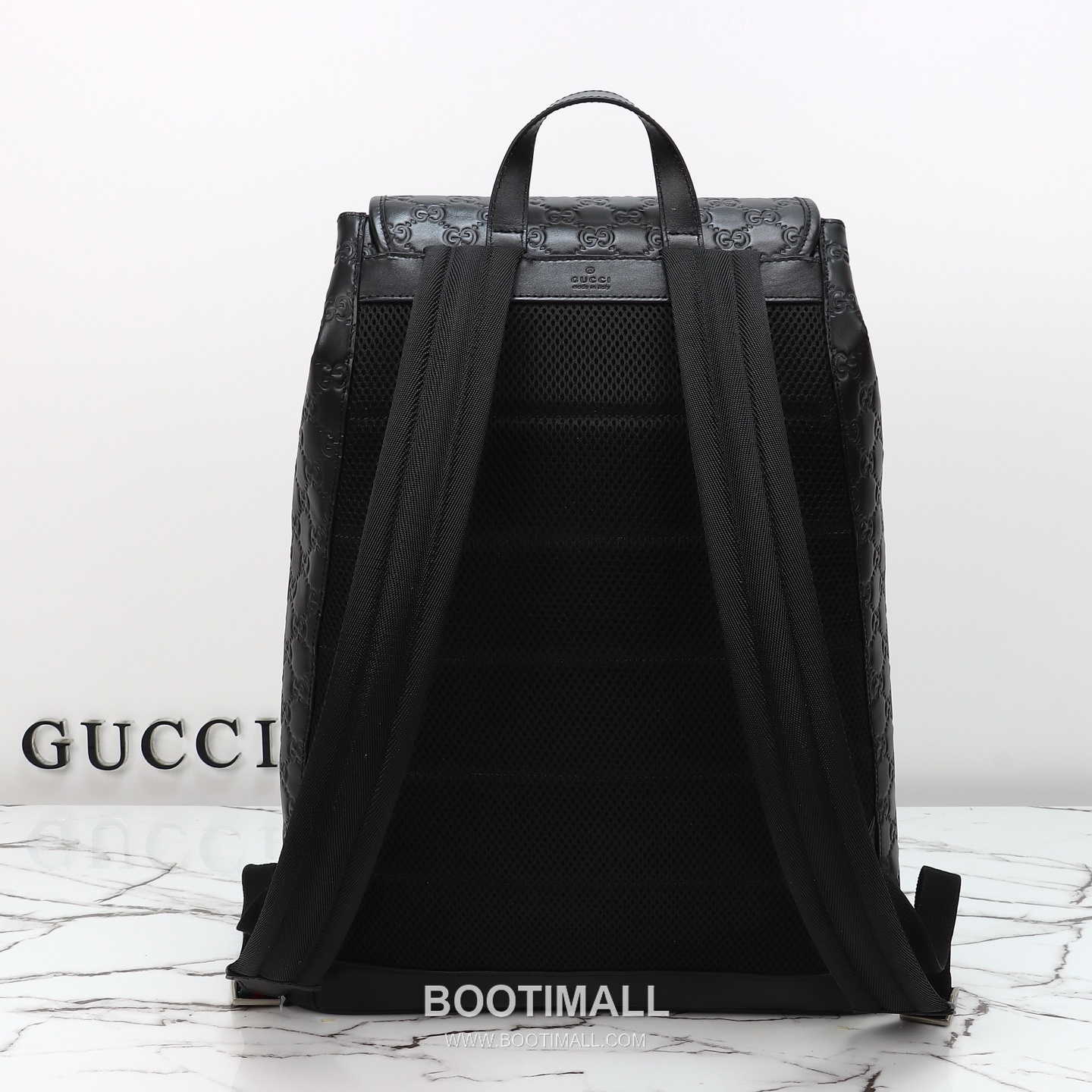 Gucci GG Embossed Backpack Leather Black 구찌 GG 엠보스 백팩 가죽 블랙 42cm 13