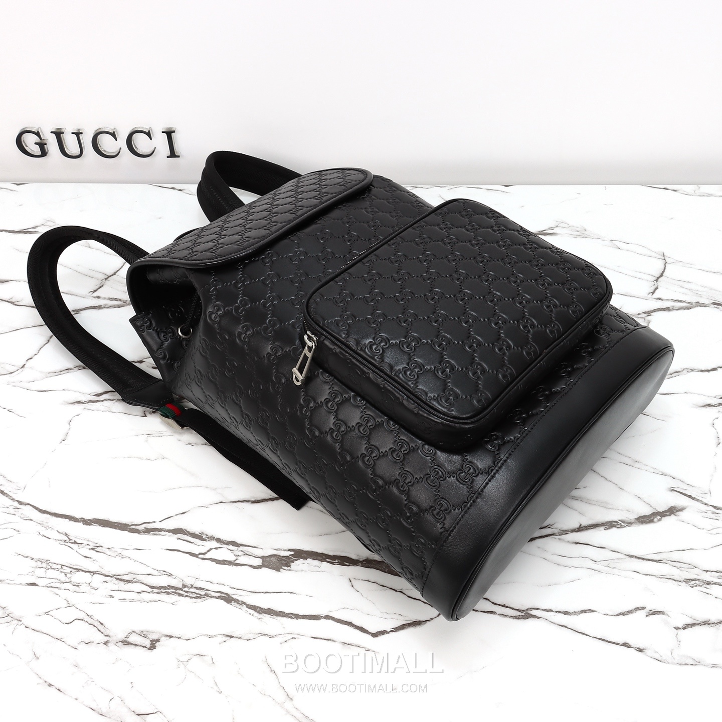 Gucci GG Embossed Backpack Leather Black 구찌 GG 엠보스 백팩 가죽 블랙 42cm 17