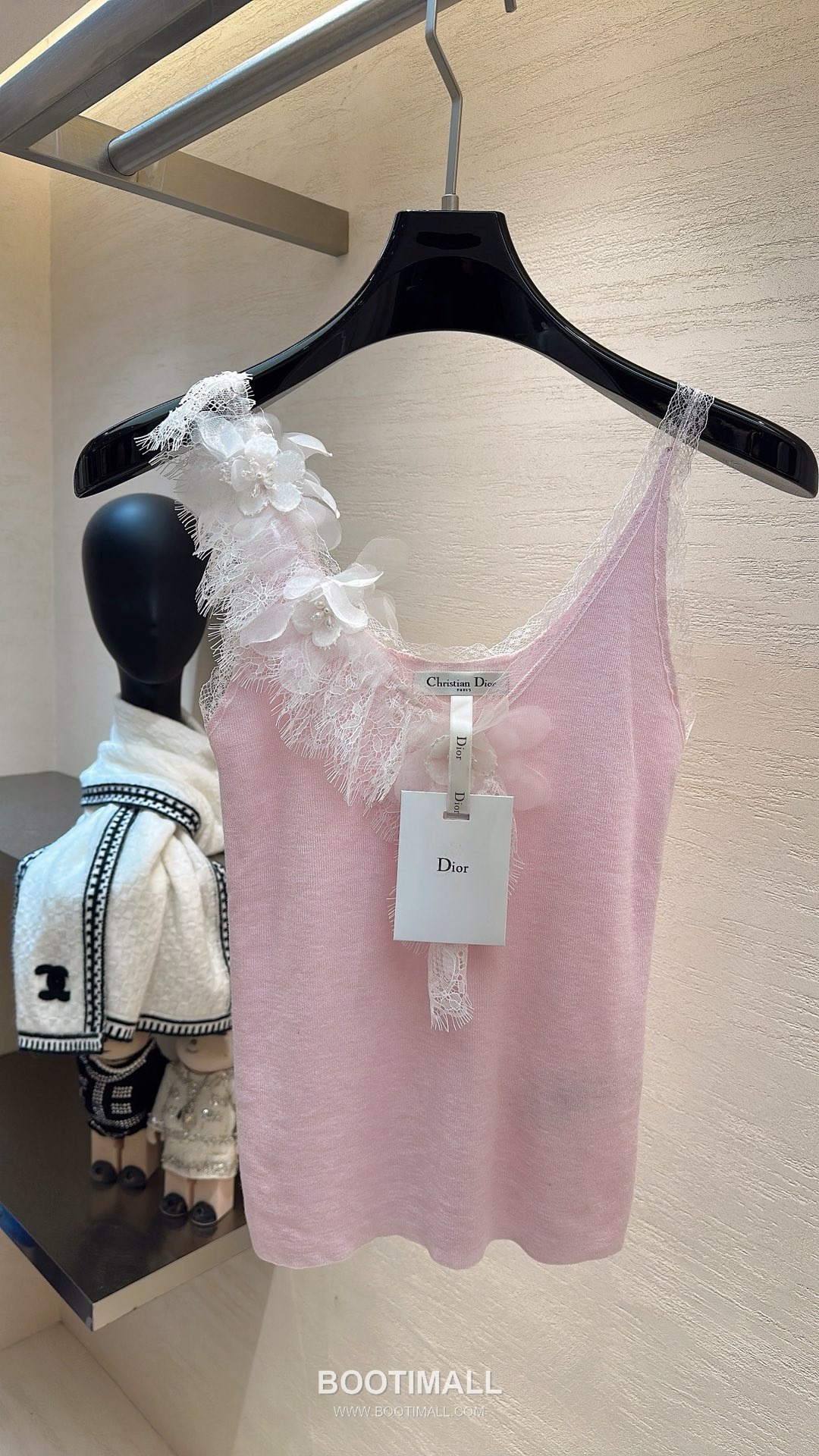 Dior Asymmetric Strap Cami Merino Wool Black Camisole 디올 비대칭 스트랩 캐미솔 메리노 울 블랙 S, M, L 1