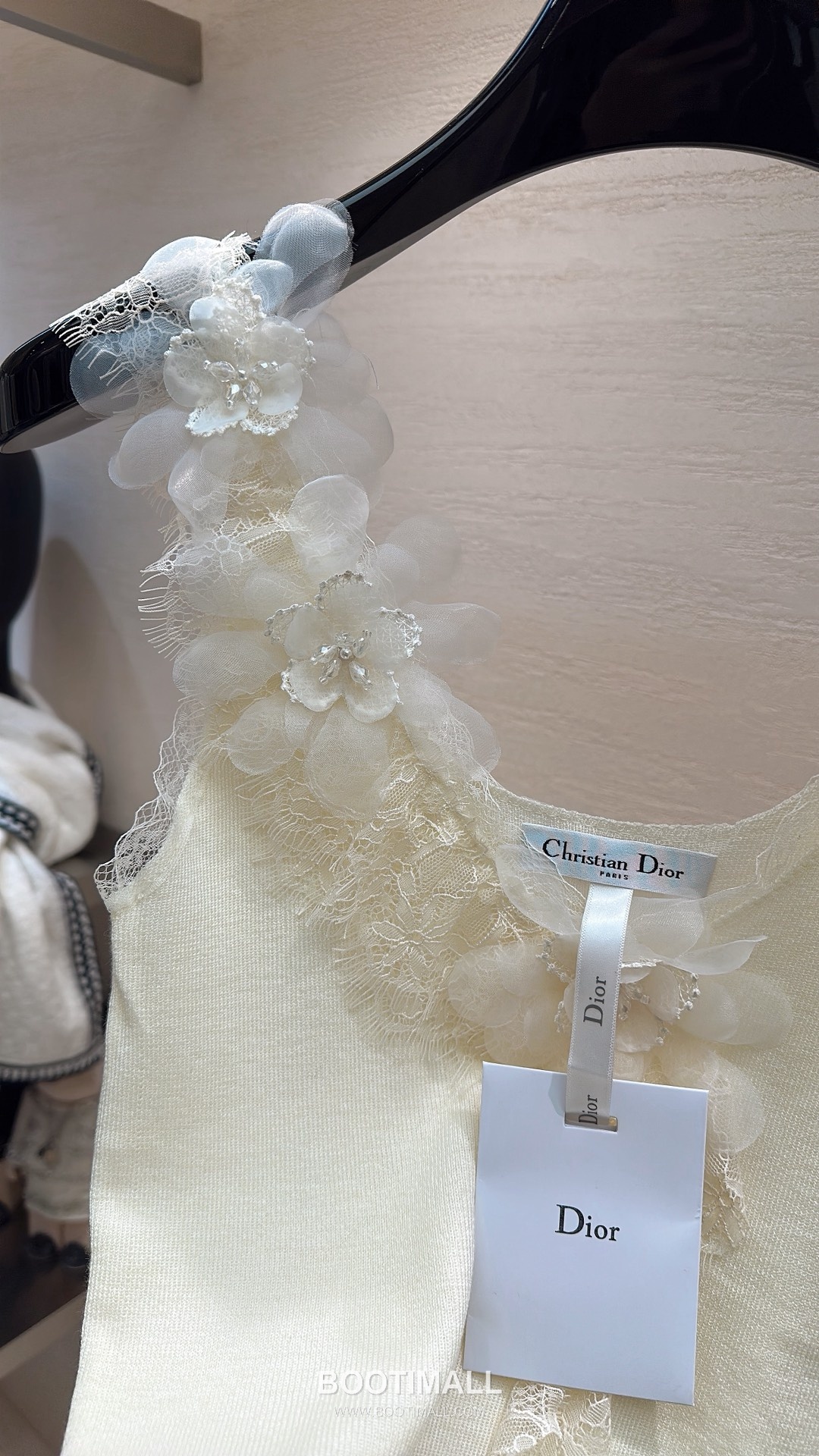 Dior Asymmetric Strap Cami Merino Wool Black Camisole 디올 비대칭 스트랩 캐미솔 메리노 울 블랙 3