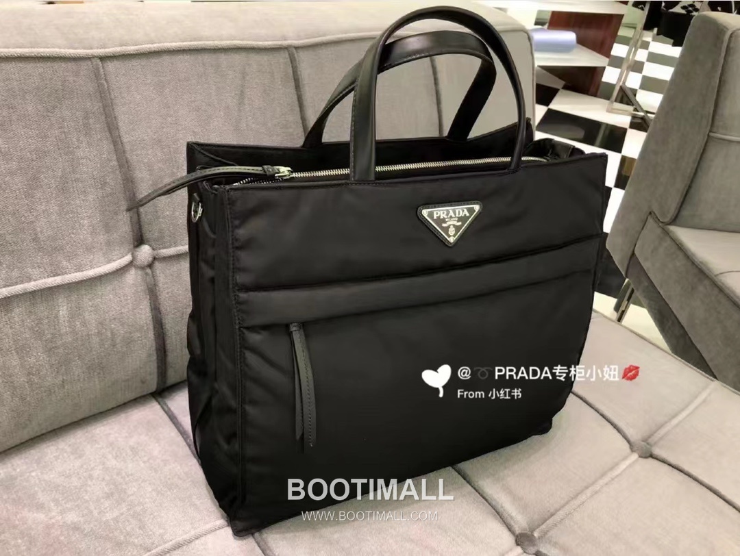 Prada Re-Nylon Tote Bag Recycled Nylon Black 프라다 리-나일론 토트백 2VG076 재생 나일론 블랙 38cm 5