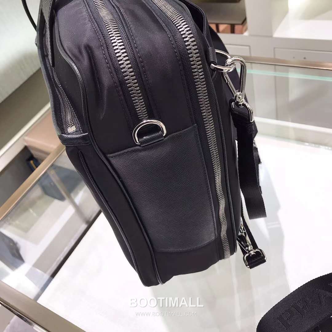 Prada Briefcase Backpack Nylon, Saffiano Leather Black 프라다 2VE015 멀티 브리프케이스 백팩 나일론, 사피아노 레더 블랙 40cm 5