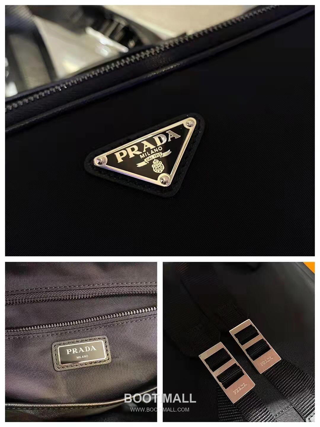 Prada Backpack Fabric with Saffiano Leather Trim Black 프라다 2VZ049 백팩 패브릭 + 사피아노 가죽 트리밍 블랙 38cm 9