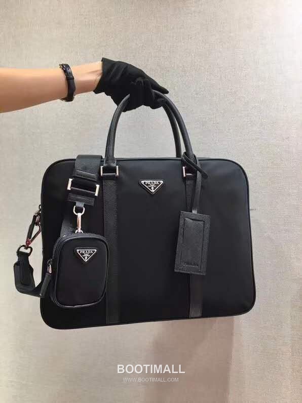 Prada Briefcase Saffiano Leather, Nylon Black 프라다 2VE871 브리프케이스 사피아노 레더, 나일론 블랙 36cm 1