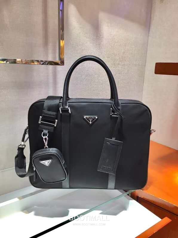 Prada Briefcase Saffiano Leather, Nylon Black 프라다 2VE871 브리프케이스 사피아노 레더, 나일론 블랙 36cm 2