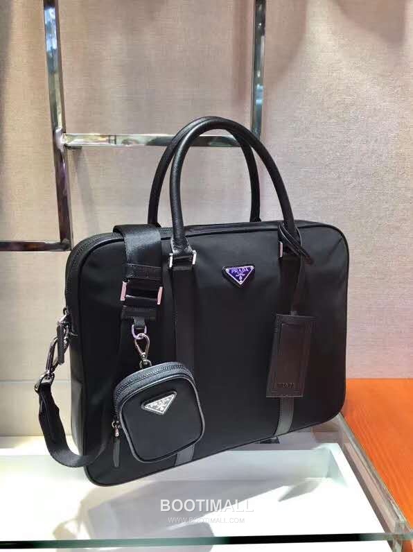 Prada Briefcase Saffiano Leather, Nylon Black 프라다 2VE871 브리프케이스 사피아노 레더, 나일론 블랙 36cm 3
