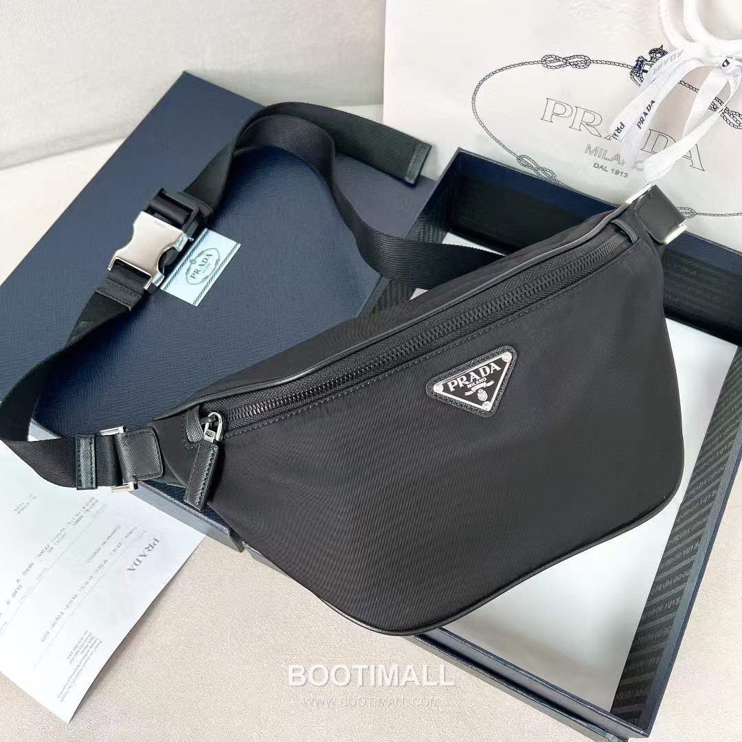 Prada Triangle Logo Nylon Black Belt 프라다 삼각 로고 나일론 블랙 벨트 1