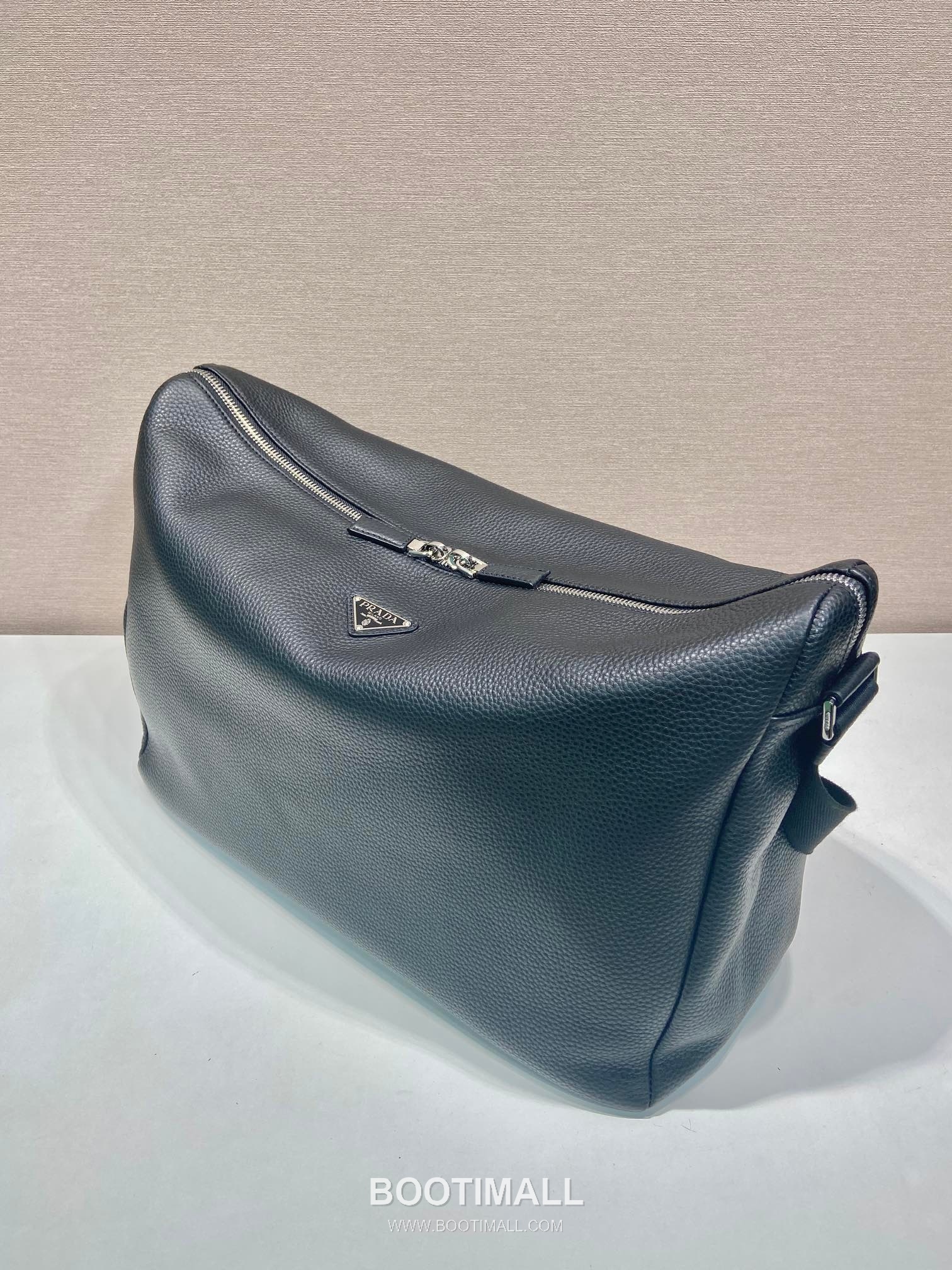 Prada Messenger Bag Leather Black 프라다 2VH185 메신저백 가죽 블랙 43cm 4