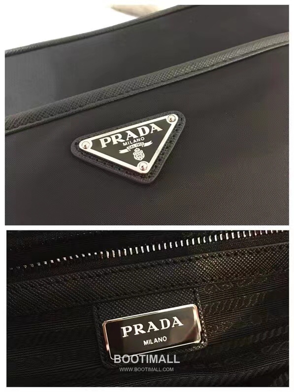 Prada Nylon Bag Nylon, Saffiano Leather Trim Black Crossbody Bag 프라다 2VH048 나일론 백 나일론, 사피아노 가죽 트리밍 블랙 크로스백 23cm 8