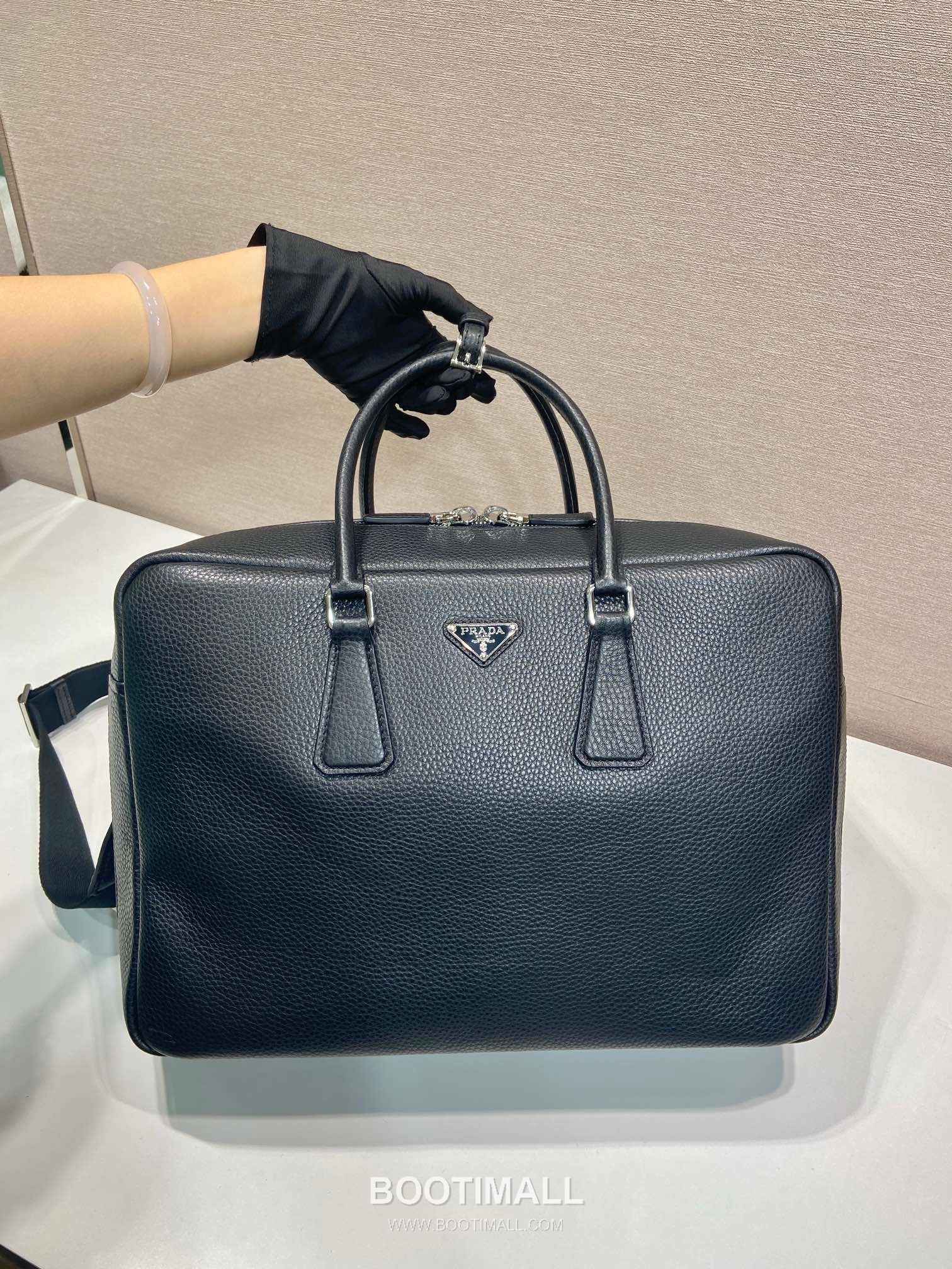 Prada Briefcase Deerskin-Embossed Cowhide Leather Black 프라다 2VE339 브리프케이스 디어스킨 엠보싱 소가죽 블랙 40cm 3