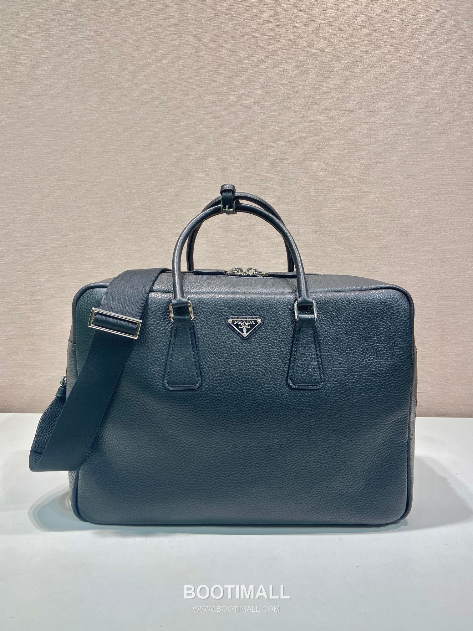 Prada Briefcase Deerskin-Embossed Cowhide Leather Black 프라다 2VE339 브리프케이스 디어스킨 엠보싱 소가죽 블랙 40cm 1