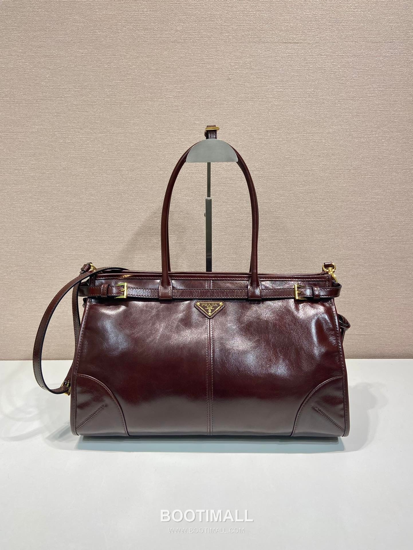 Prada Oil-Wax Leather Tote Oil-Wax Leather Brown Tote Bag 프라다 오일 왁스 레더 토트 오일 왁스 레더 브라운 토트백 38cm 3