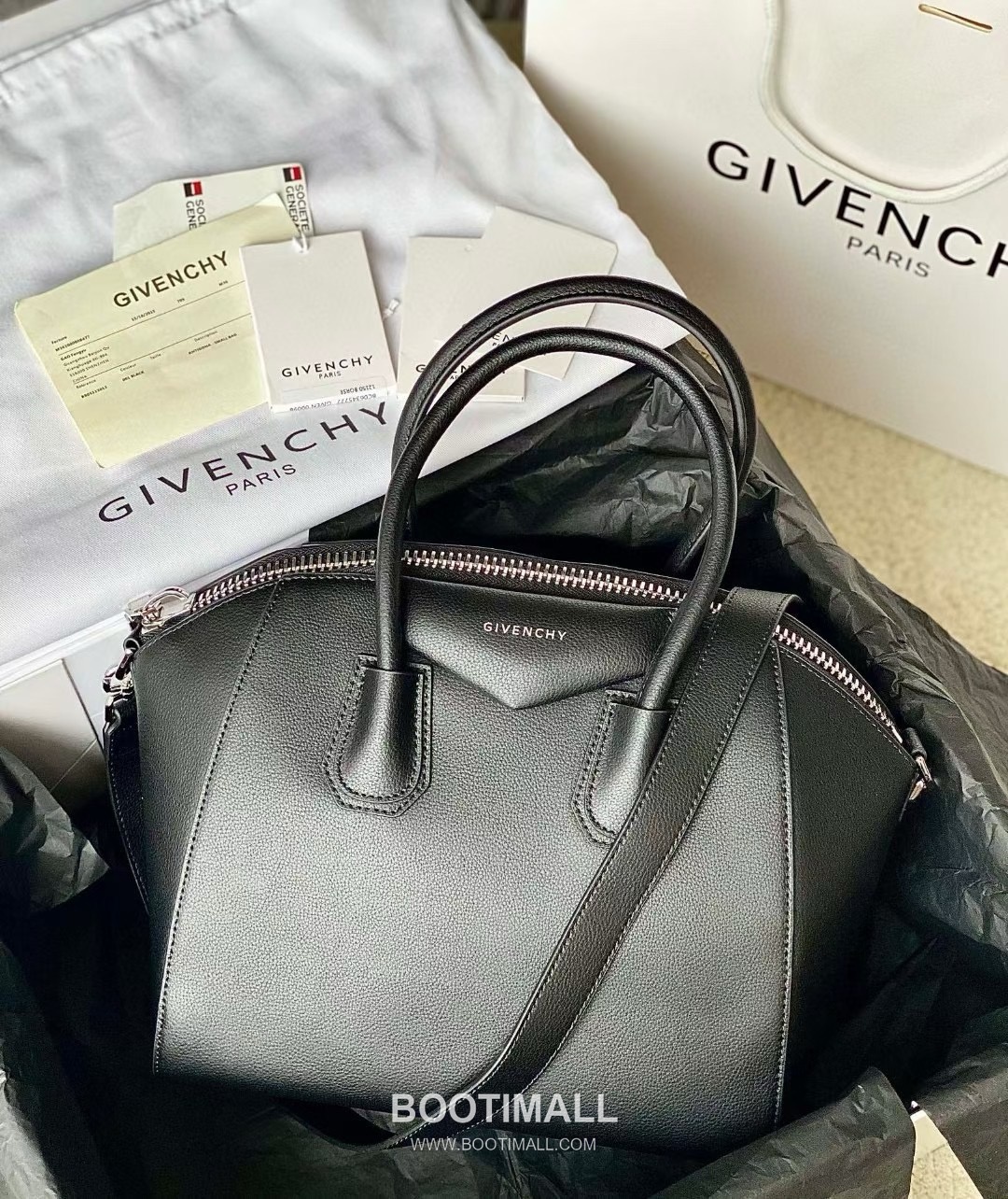 Givenchy Antigona Tote Small Grained Leather Silver Tote Bag 지방시 안티고나 토트 스몰 그레인드 레더 실버 토트백 23cm 1