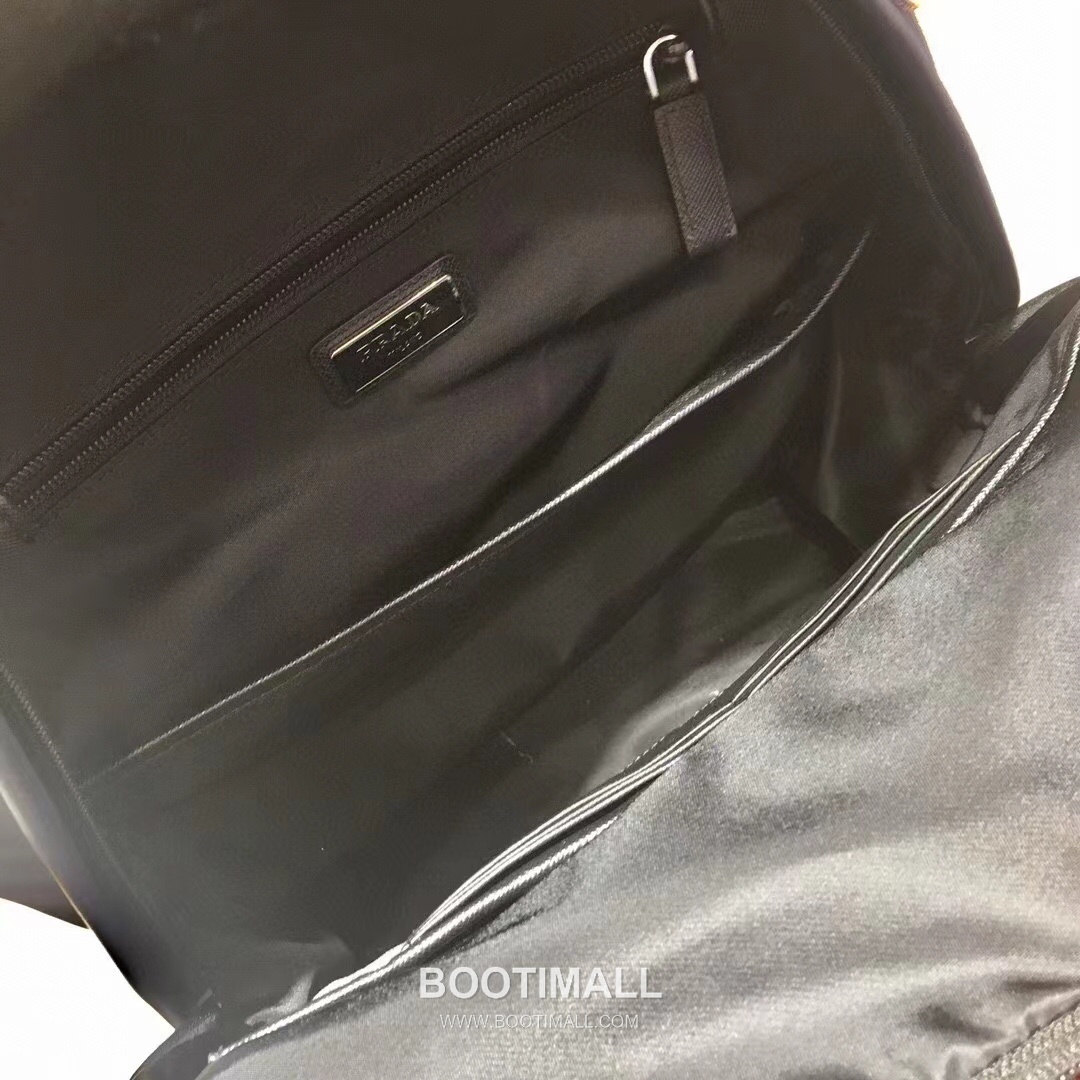 Prada Backpack Nylon, Saffiano Leather Trim Black 프라다 2VZ048 백팩 나일론, 사피아노 가죽 트리밍 블랙 43.5cm 8